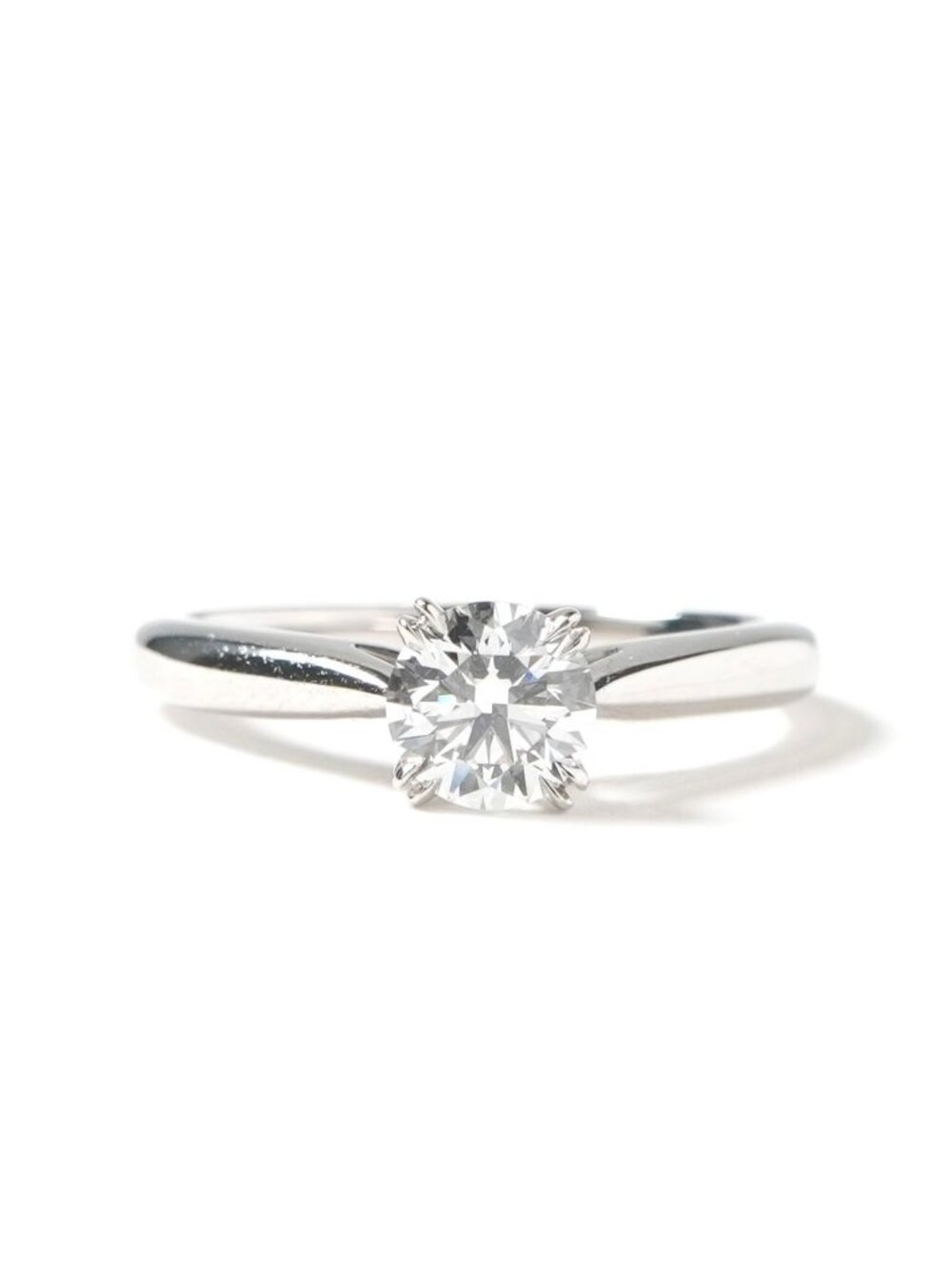 Harry Winston Round Cut Solitaire Ring Engagement Silver